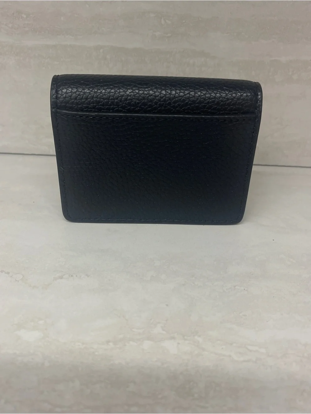 Michael Kors Carson Small Flap Wallet Black Pebbled Leather